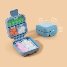 1 pieza Caja de almacenamiento de píldora PP pastilla almacenamiento simple unicolor multi cuadro para exterior - Blanco - Ver 2
