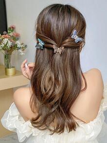 6 piezas Garra de pelo con diseño de mariposa - Multicolor - Ver 5