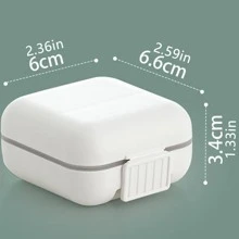 1 pieza Caja de almacenamiento de píldora PP pastilla almacenamiento simple unicolor multi cuadro para exterior - Blanco - Ver 8