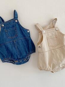 Baby Girl Summer Bodysuit Denim Overalls, Spring And Autumn Wearable, Cool Jumpsuit Outfit