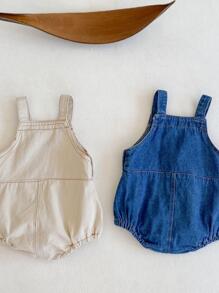 Baby Girl Summer Bodysuit Denim Overalls, Spring And Autumn Wearable, Cool Jumpsuit Outfit