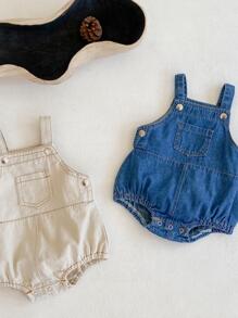 Baby Girl Summer Bodysuit Denim Overalls, Spring And Autumn Wearable, Cool Jumpsuit Outfit