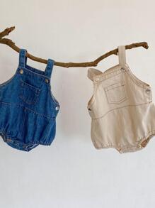 Baby Girl Summer Bodysuit Denim Overalls, Spring And Autumn Wearable, Cool Jumpsuit Outfit