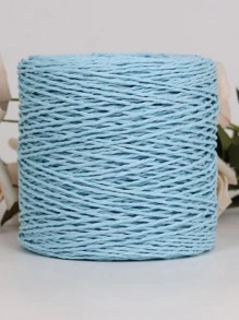 1cake Straw Raffia Yarn, Minimalist Plain DIY Yarn For Home - Baby Blue - View 1