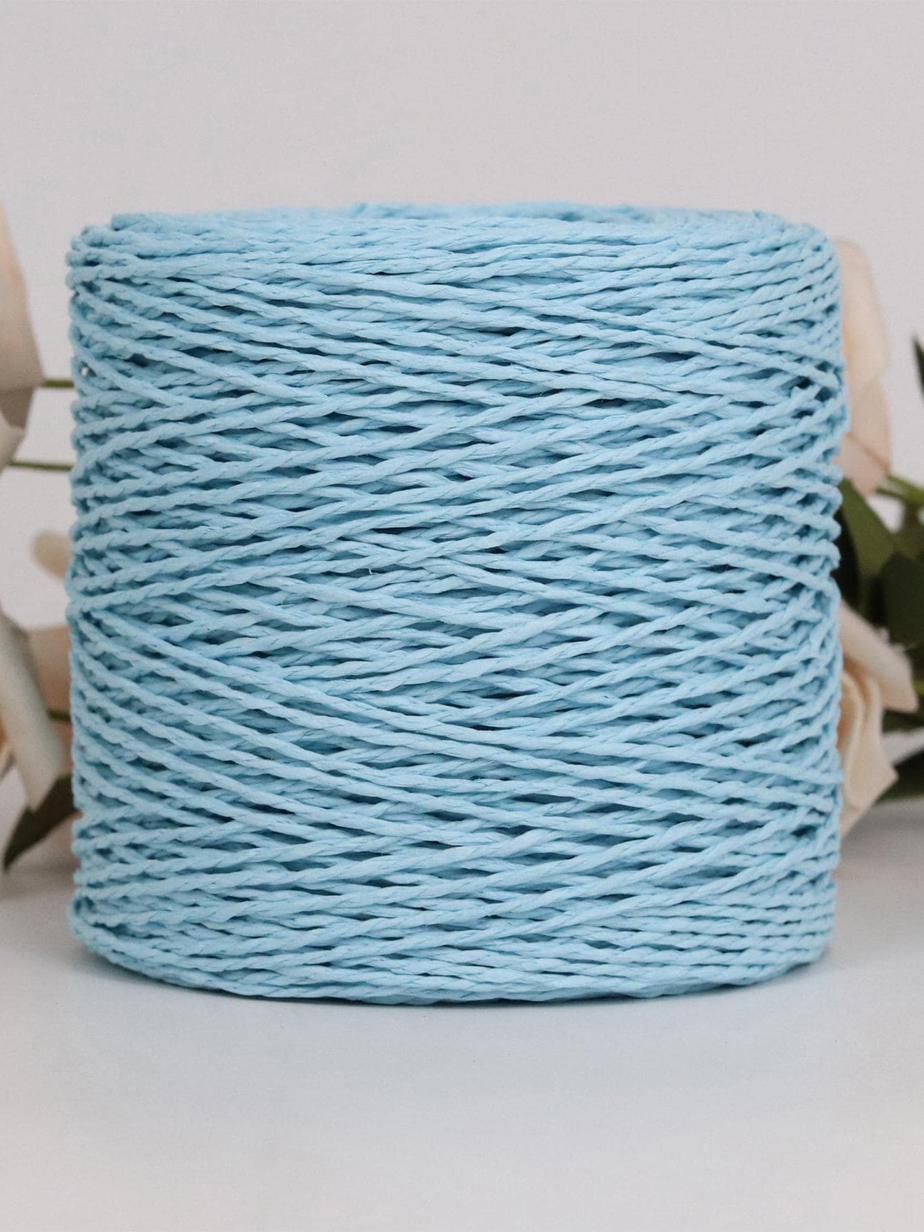 1cake Straw Raffia Yarn, Minimalist Plain DIY Yarn For Home - Baby Blue - View 1