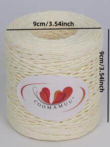 1cake Straw Raffia Yarn, Minimalist Plain DIY Yarn For Home - Baby Blue - View 2