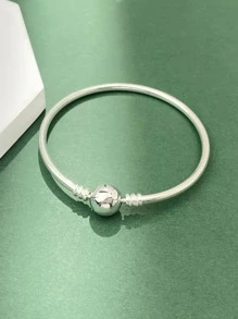 Newsoul 1入組簡約 S925 純銀原子手鍊精美珠寶華麗約會禮物女士16 厘米 17 厘米 18 厘米 19 厘米 20 厘米 21 厘米 22 厘米 - 銀色 - 查看 4