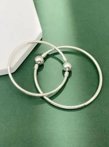 Newsoul 1入組簡約 S925 純銀原子手鍊精美珠寶華麗約會禮物女士16 厘米 17 厘米 18 厘米 19 厘米 20 厘米 21 厘米 22 厘米 - 銀色 - 查看 8