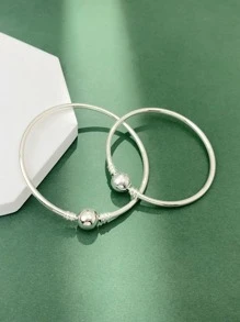 Newsoul 1入組簡約 S925 純銀原子手鍊精美珠寶華麗約會禮物女士16 厘米 17 厘米 18 厘米 19 厘米 20 厘米 21 厘米 22 厘米 - 銀色 - 查看 7