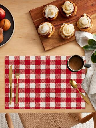 1入組格紋圖案餐墊