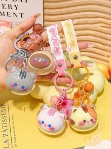 4 chiếc túi thiết kế mèo hoạt hình quyến rũ móc chìa khóa dễ thương - Nhiều màu - Xem 1