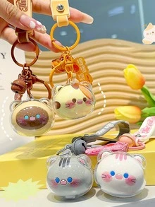 4 chiếc túi thiết kế mèo hoạt hình quyến rũ móc chìa khóa dễ thương - Nhiều màu - Xem 2