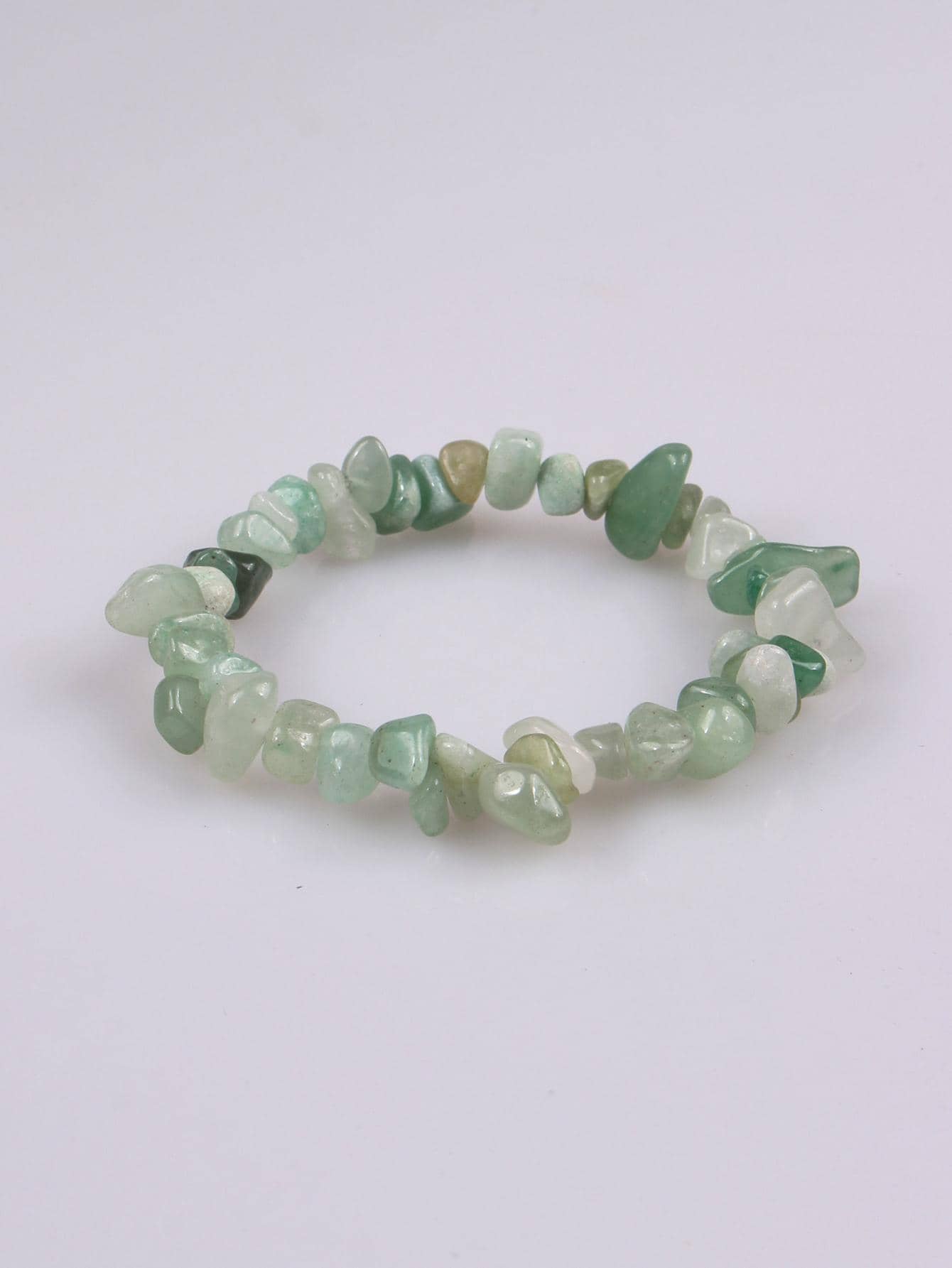 天然水晶串珠手鏈 - 綠色 - 查看 1