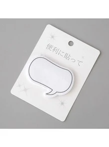 30 Hojas Bloc De Notas Creativo En Forma De Burbuja De Dialogo Con Pegatinas De Notas De Mensaje Fresco - Blanco - Ver 1