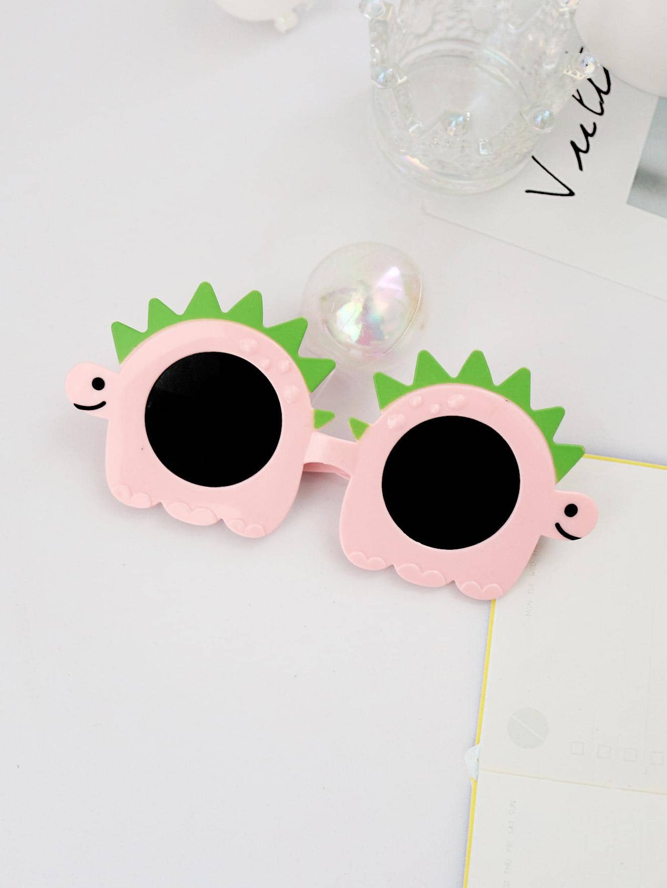 1 chiếc kính dự tiệc thiết kế khủng long - Hồng - Xem 1