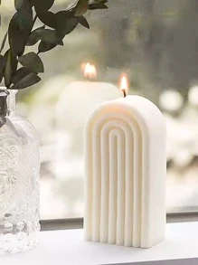 1入組幾何設計蠟燭白色矽膠肥皂模具 - 白色 - 查看 9