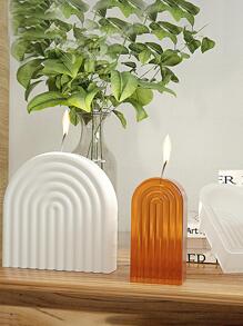 1入組幾何設計蠟燭白色矽膠肥皂模具 - 白色 - 查看 1