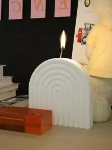 1入組幾何設計蠟燭白色矽膠肥皂模具 - 白色 - 查看 6