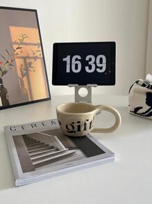 1 Cốc Cà Phê Gốm Thiết Kế Độc Đáo Handmade, Cốc Thời Trang Cho Nữ, Món Quà Lý Tưởng Cho Các Cặp Đôi - Màu Khaki - Xem 7