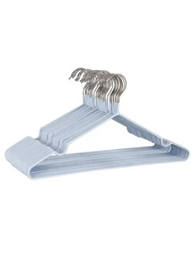 10pcs Plain Non-slip Hanger - Baby Blue - View 1