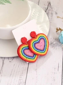 2對/組時尚珠心&假珍珠裝飾耳環,女性日常裝飾 - 彩色的 - 查看 6