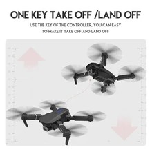 Drone RC plegable E88 con cámara, mantenimiento de altitud, despegue/aterrizaje con un solo botón, volteretas 3D, control por aplicación, accesorios incluidos, adecuado para mayores de 14 años, el control remoto requiere 3 pilas AA (se venden por separado) - Negro - Ver 6