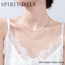 純銀極簡項鍊 - 銀色 - 查看 2