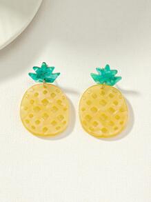 Bông tai thả quả dứa rỗng - Nhiều màu - Xem 3