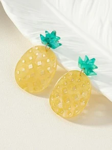 Bông tai thả quả dứa rỗng - Nhiều màu - Xem 1