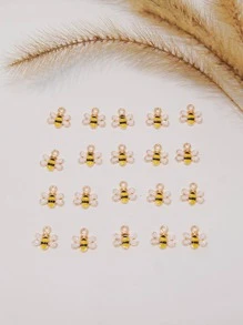 20入組/套時尚鋅合金蜜蜂DIY吊墜適合女士DIY首飾製作 - 彩色 - 查看 2