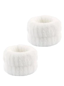 1 Bộ Phụ Nữ Nơ Trang Trí Băng Đô & Dây Đeo Cổ Tay Lông Tơ Dễ Thương Cho Cuộc Sống Hàng Ngày - trắng - Xem 3