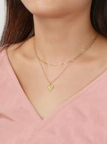 Dây chuyền bạc sterling trái tim quyến rũ - Vàng - Xem 8