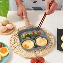 1 cái chảo rán tay cầm bằng gỗ - Xám - Xem 2