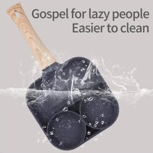 1 cái chảo rán tay cầm bằng gỗ - Xám - Xem 4