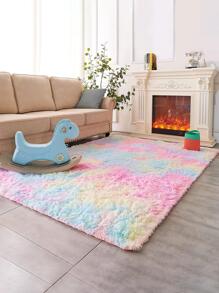 1 pieza Alfombra de tie dye de peluche