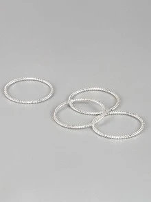 Nhẫn bạc tối giản - Bạc - Xem 2