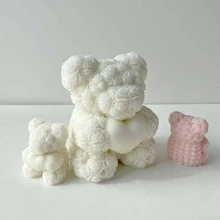 1入組卡通小熊蠟燭模具 - 杏色 - 查看 5