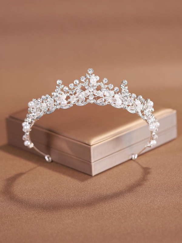 1pc Elegant Alloy Bridal Crown, Suitable For Women Wedding/Birthday/Party Hair Accessories (Recommended To Use U-Shaped Clips For Fixation)