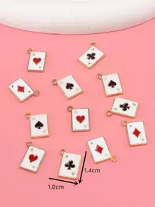 12 piezas/set colgante DIY moda aleación de zinc naipes para mujeres para hacer joyas DIY - Amarillo Oro - Ver 3