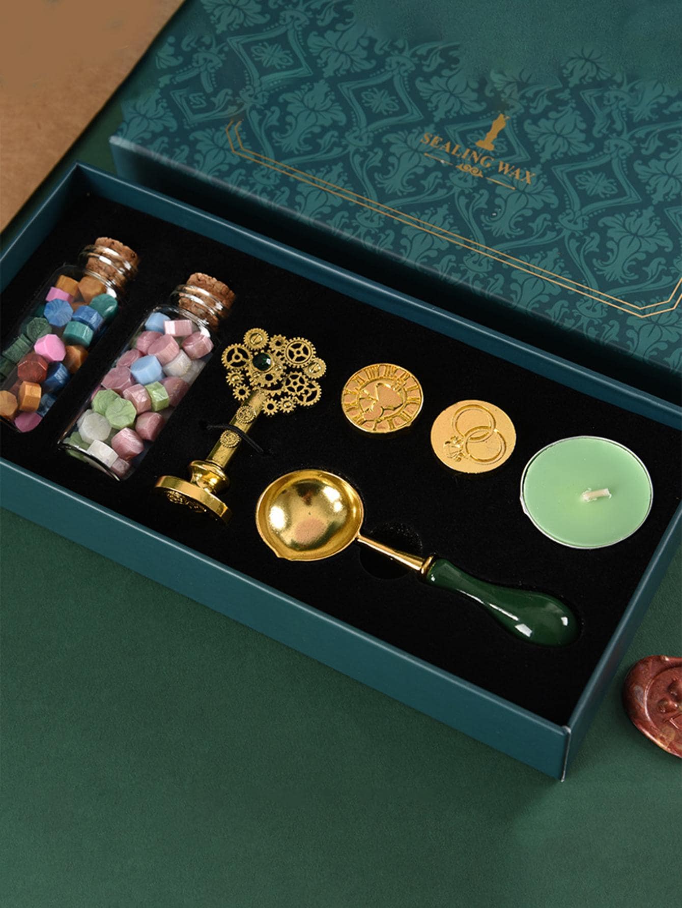 1set Wax Seal Stamp - Dark Green - View 1