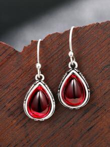 1 Đôi bông tai hình giọt nước đính đá Cubic Zirconia thanh lịch, phù hợp cho nữ giới, lý tưởng cho đám cưới, lễ đính hôn, kỷ niệm, tiệc tùng, Ngày Valentine và làm quà tặng cho mẹ nhân Ngày của Mẹ. - Đỏ - Xem 4