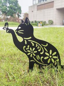 1入組貓貓設計園林裝飾擺件 - 黑色 - 查看 4
