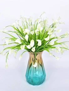 1pc Plastic Artificial Calla Lily Bouquet, Creative Mixed Color Multi-purpose Artificial Flower Bouquet For Home Decor - White - View 2