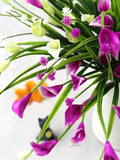 1pc Plastic Artificial Calla Lily Bouquet, Creative Mixed Color Multi-purpose Artificial Flower Bouquet For Home Decor