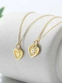 Dây chuyền bạc sterling trái tim quyến rũ - Vàng - Xem 10