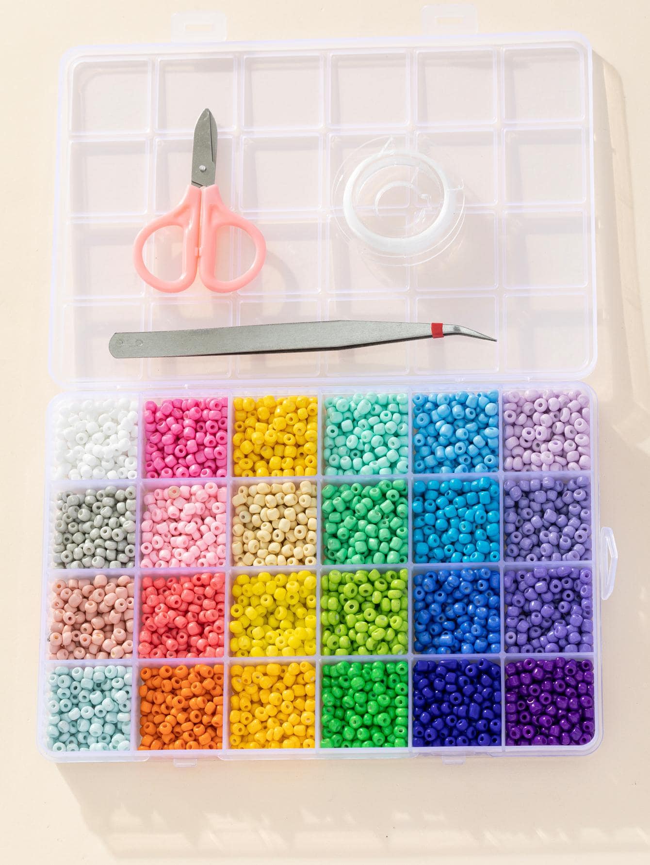 1box 24 Colors Glass Bead DIY Jewelry Accessory Set SHEIN USA