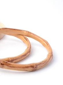 Handbag Handle Accessories, Woven Bag Carrying Loop Resin Bamboo-Look Ring, Portable Tail Keychain - Beige - View 3