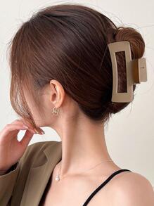 5 件女式黑色、米色方形和字母形大号不对称轻质塑料纯色发爪/发夹，时尚优雅，适合日常、沐浴、化妆、发型、服装配饰等休闲 - 彩色 - 查看 5