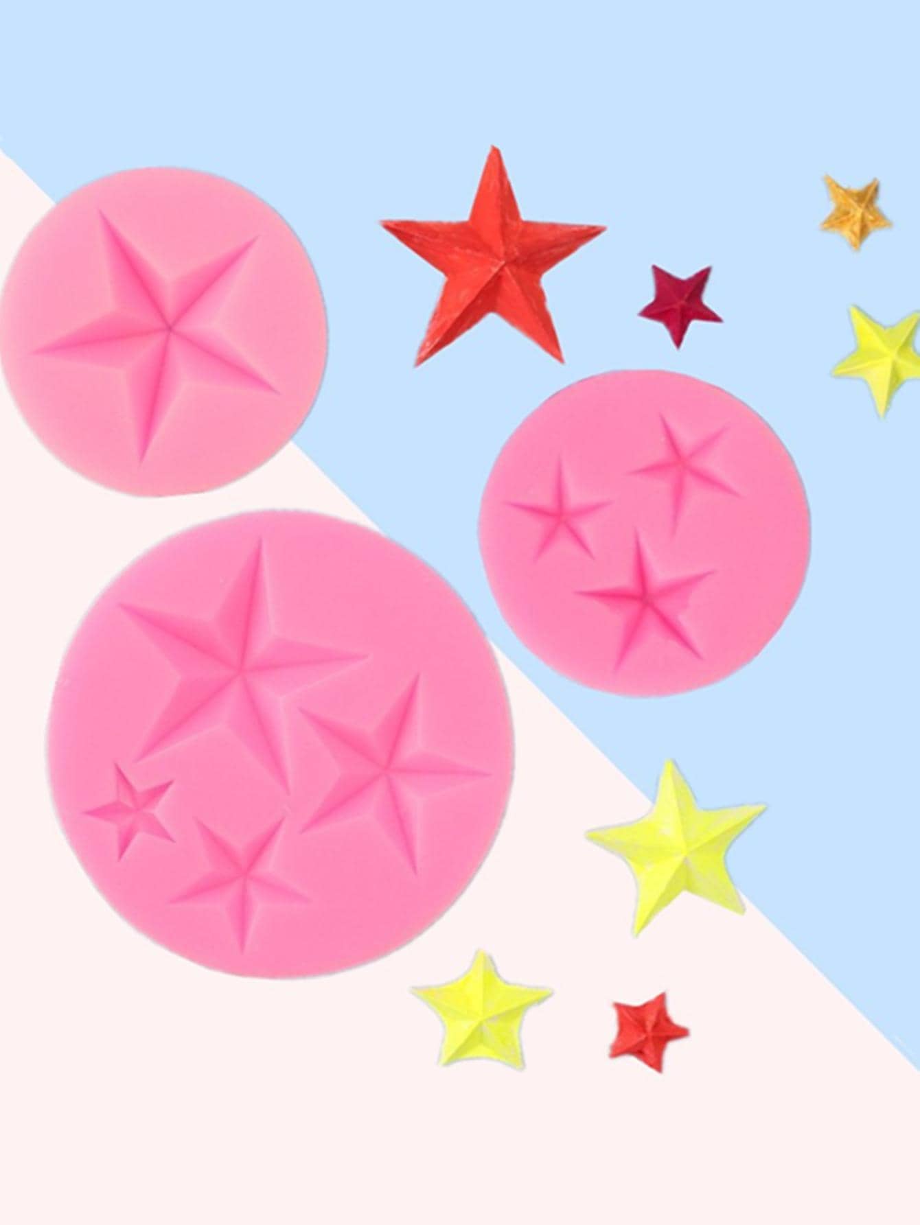 1入組DIY矽膠創意隨機色星形設計矽膠模具適用於DIY - 彩色 - 查看 1