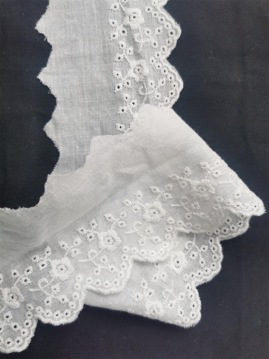 1入組花卉刺繡DIY織帶花邊 - 白色 - 查看 1